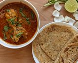 A picture of step 4 of Chicken karahi & lachha paratha my style.