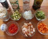 A picture of step 1 of Brown Fried Rice with Shrimp.