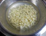 A picture of step 1 of Moringa Leaves and Potato Subzi.