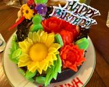 Hình bước làm 10 của món Giỏ hoa sinh nhật từ chocolate (The cake is all chocolate.)