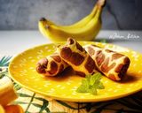 Foto langkah ke 15 dari resep Tokyo Banana Chocolate Roll Cake.