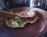 A picture of step 5 of Unleavened bread or sandwich bread with avocado and egg.