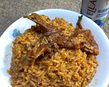 A picture of step 4 of Stockfish Jollof Rice.