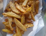 Foto del paso 4 de la receta: Papas rústicas, tiras de carne, jamón, huevo, queso y cebollas