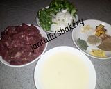 A picture of step 6 of Kilishi rice and green shredded beef.
