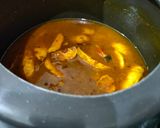 A picture of step 3 of Arbi in gravy.
