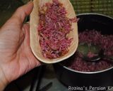 A picture of step 13 of Sumac-beetroo rice with meatballs.