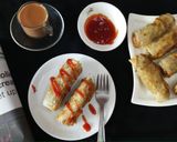 A picture of step 5 of Rice paper bullet samosa.