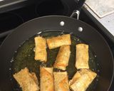 A picture of step 4 of Smoked Brisket "Spring Rolls".