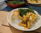 A picture of step 12 of Greek lamb pastitsio bake with rocket salad.