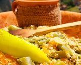 A picture of step 5 of Couscous with Cabbage and Fresh Fava Beans.