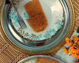 A picture of step 7 of Basbousa with Butter 😋.