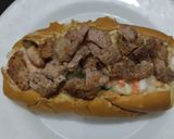 Foto del paso 5 de la receta: Sándwich🌭de carne🍖, queso🧀y verduras cremosas🥕🧅🥒😜!!!