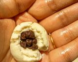 A picture of step 7 of Choco filled rasgulla in custard.