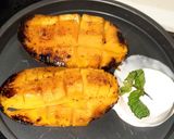 A picture of step 8 of Grilled Mango with ice cream...🥭🥭🥭🥭.