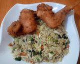A picture of step 2 of Egg fried rice.
