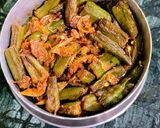 A picture of step 5 of Okra Masala Subzi.