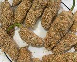 A picture of step 6 of Peri bites with leftover dinner chicken.
