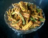 A picture of step 6 of Kurkuri bhindi.
