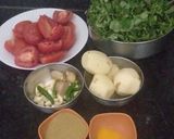 A picture of step 1 of Methi aloo sabzi.
