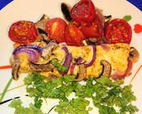 Cheddar sajtos lazac gombával és lilahagymával - LC recept fázis 3 fotója