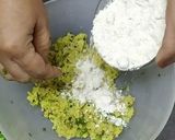 A picture of step 3 of Masala Poori from left over sooji upama.