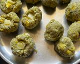A picture of step 3 of Mexican starter corn cheese balls.