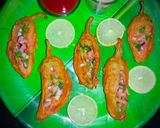 A picture of step 5 of Mirapakaya Bajji.