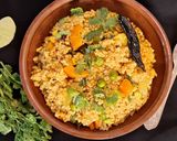 A picture of step 4 of Broken Wheat upma.