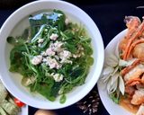 Hình bước làm 2 của món Canh cải con nấu thịt bằm