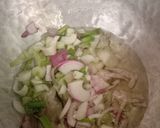 A picture of step 1 of Kasuri carrot peas.