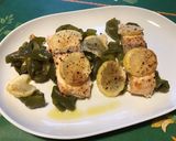Une image de l'étape 9 de Pavés de saumon aux poivrons verts, épices et citron.