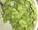A picture of step 5 of Shrimp tacos with home-made guacamole and fresh cream sauce.