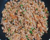 Hình bước làm 4 của món Cơm chiên kim chi