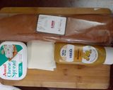 A picture of step 1 of Homemade Chicken Salami sandwich in Subway style.