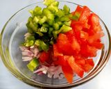 A picture of step 2 of Diet Bhel - Corn Bhel in Papad Cones.