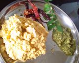 A picture of step 3 of Kadhi Gole-maharashtrian style kadhi gatta.