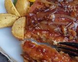 Foto langkah ke 5 dari resep Steak Tahu Saus Lada Hitam.