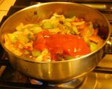 A picture of step 3 of Chili idli fry with leftover idlies.