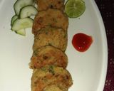 A picture of step 4 of Chickpea rissoles #mashujaarecipe.