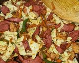 A picture of step 1 of Chips and sausage.