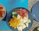Foto del paso 2 de la receta Brochetas saladas de melón y mango