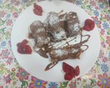 A picture of step 5 of Nutella banana Swiss rolls.