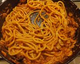 A picture of step 7 of Spaghetti with Tuna and Mushrooms.