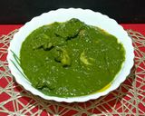 A picture of step 5 of Palak Mushrooms.