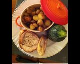Une image de l'étape 6 de Veau farci aux girolles façon rôti courgette et pommes grenaille.