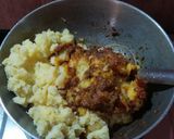 A picture of step 2 of Aloo chop.
