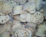 A picture of step 1 of Lotus Masala Fry.
