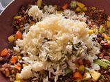 Arroz con trigo y vegetales