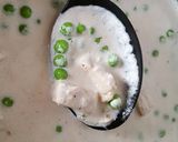 A picture of step 6 of Spaghetti with peas, chicken cream sauce.